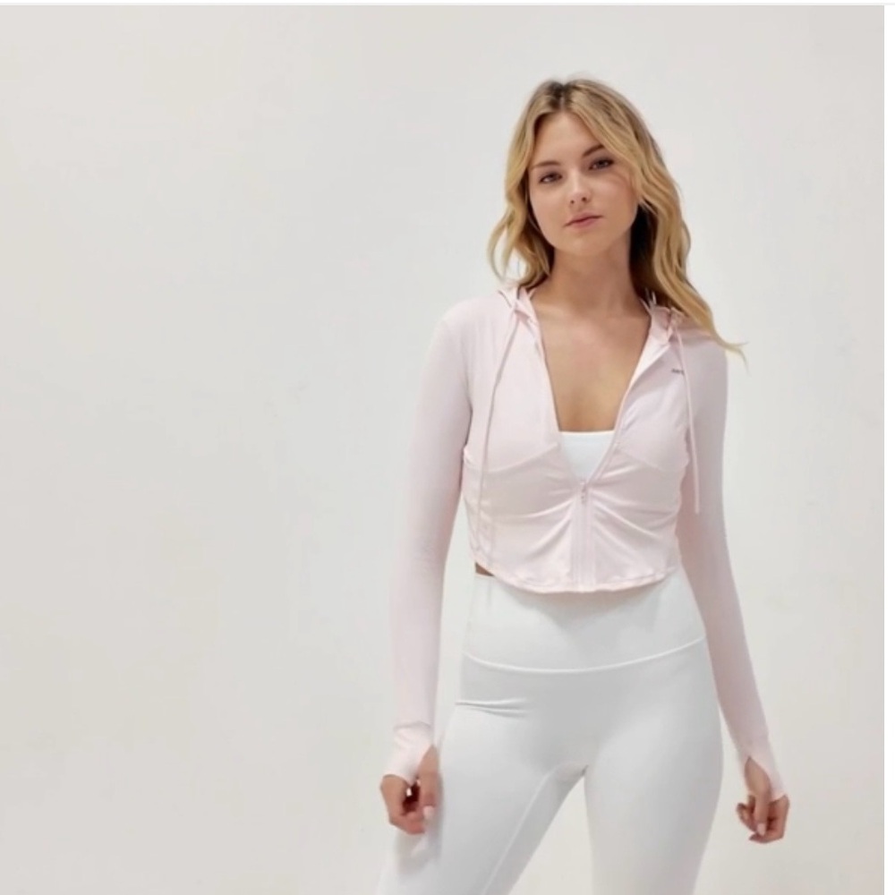 Light Pink Cropped Hoodie for Women